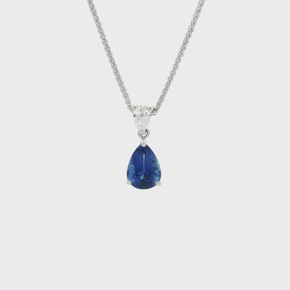 1.63ct Pear On Pear Sapphire And Diamond Pendant