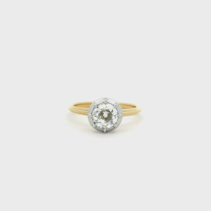 1.09ct Old Cut Diamond Georgian Style Solitaire Ring