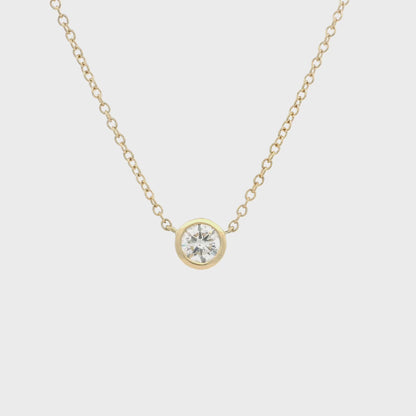 0.50 Round Diamond Solitaire Pendant And Chain