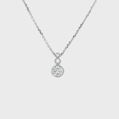 0.35ct Round Diamond Three Stone Drop Pendant