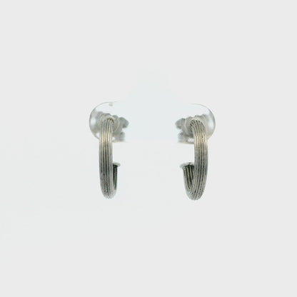 Theo Fennell White Gold Ribbed Hoops