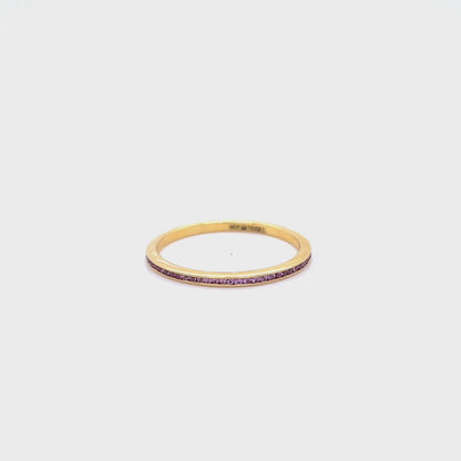 18ct Rose Gold 0.20ct Round Pink Sapphire Fine Eternity Ring
