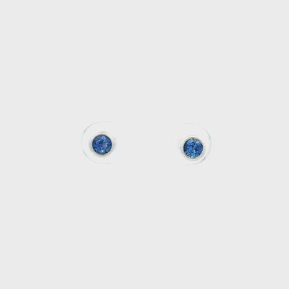 0.40ct Round Sapphire Solitaire Stud Earrings