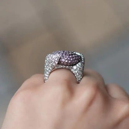 Chopard Pink Sapphire And Diamond Heart Shaped Dress Ring