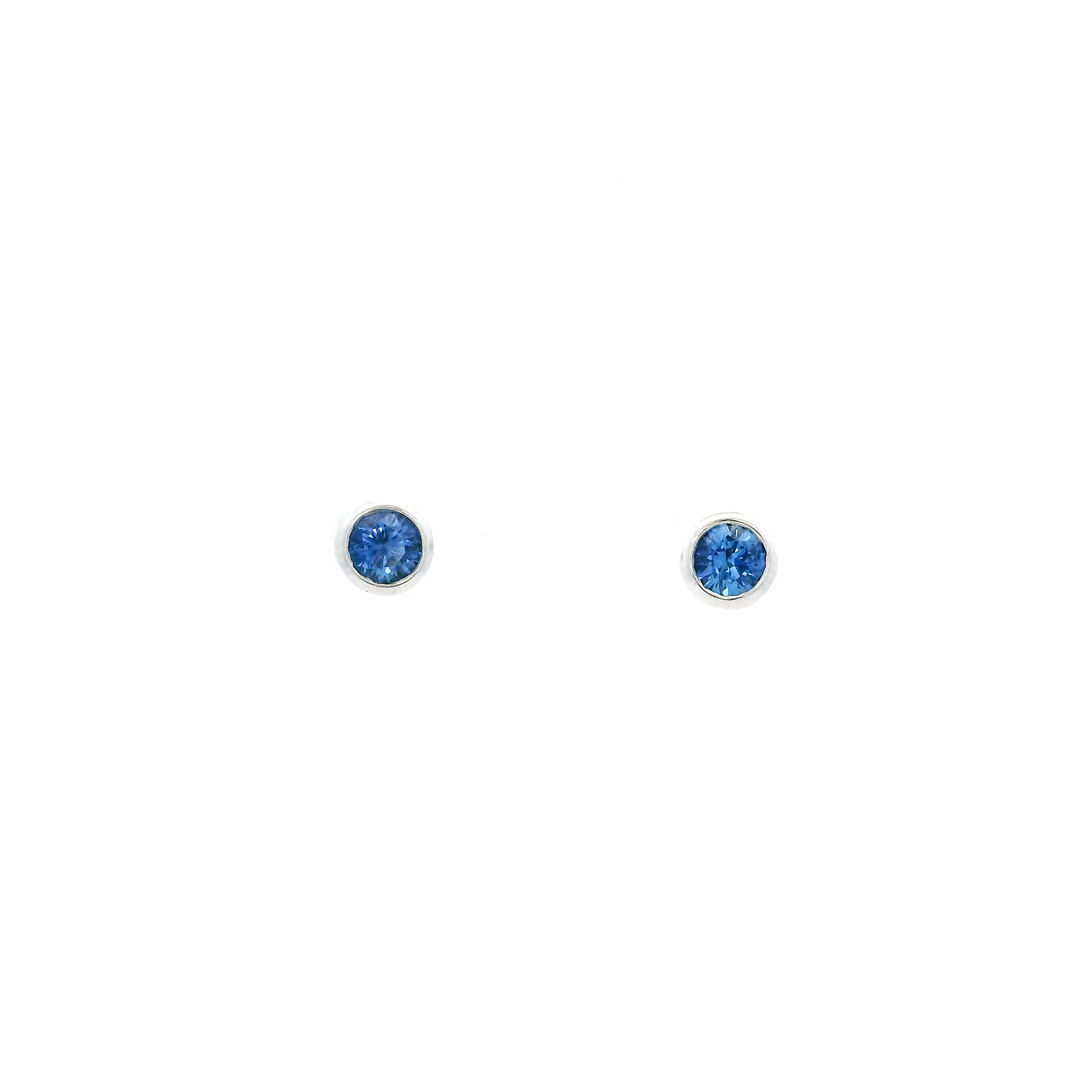0.40ct Round Sapphire Solitaire Stud Earrings