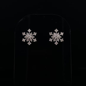 0.23ct Round Diamond Snowflake Earrings