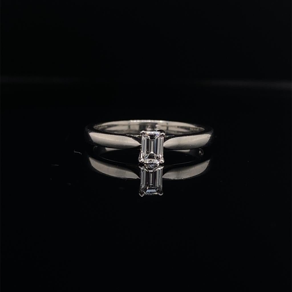 0.30ct Emerald Cut Diamond Solitaire Ring
