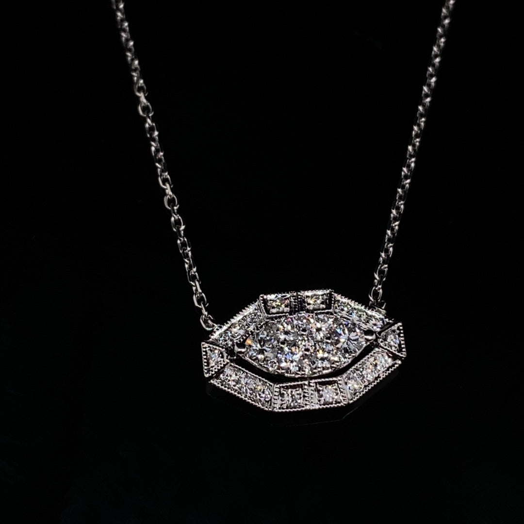 0.36ct Marquise Shape Diamond Cluster Pendant