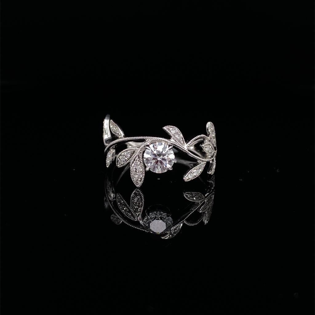 0.46ct Diamond Solitaire Floral Ring