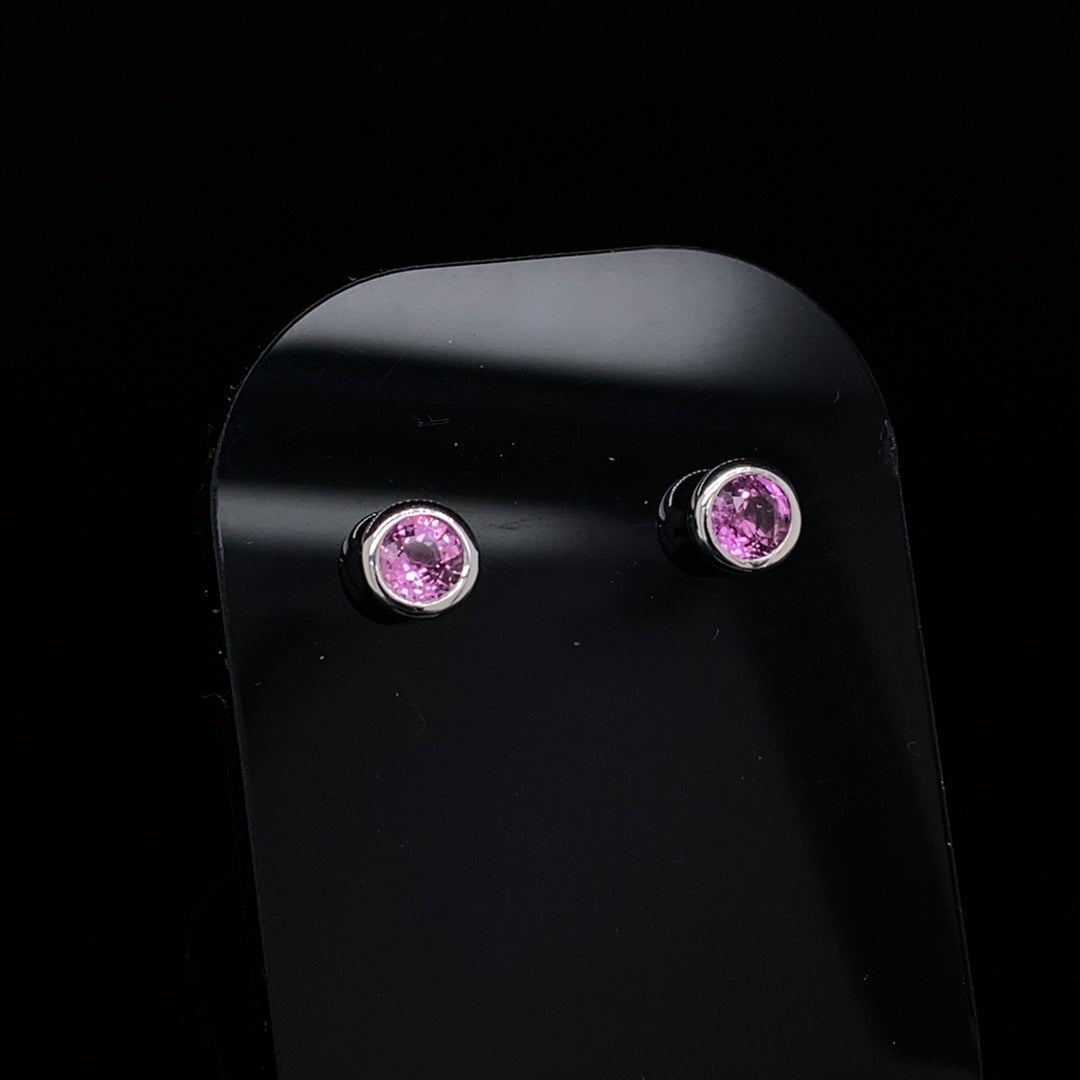 0.47ct Pink Sapphire Solitaire Stud Earrings