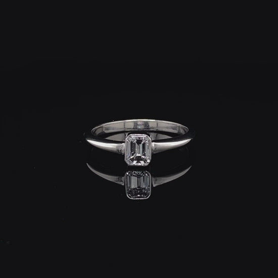 0.46ct GIA Certified Emerald Cut Diamond Solitaire Ring