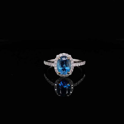 1.20ct Aquamarine And Diamond Cluster Ring