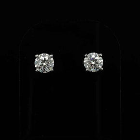 1.28ct GIA Certified Round Brilliant Cut Diamond Solitaire Earrings by Asprey