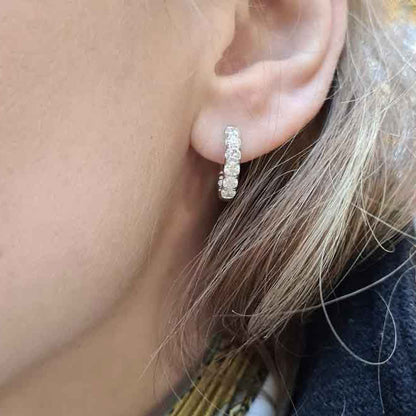 1.37ct Round Diamond Hoop Earrings