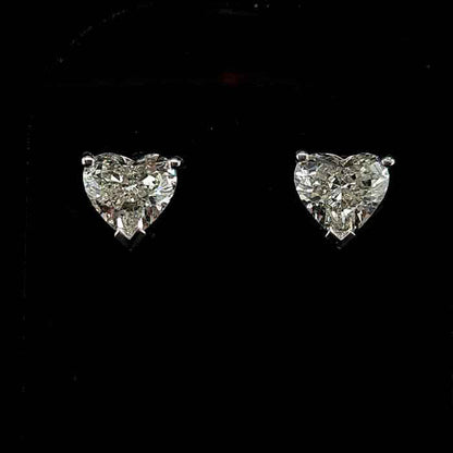 1.44ct Heart Shape Diamond Stud Earrings
