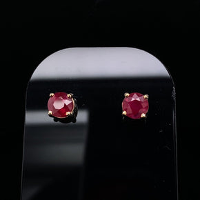 1.51ct Ruby Solitaire Stud Earrings