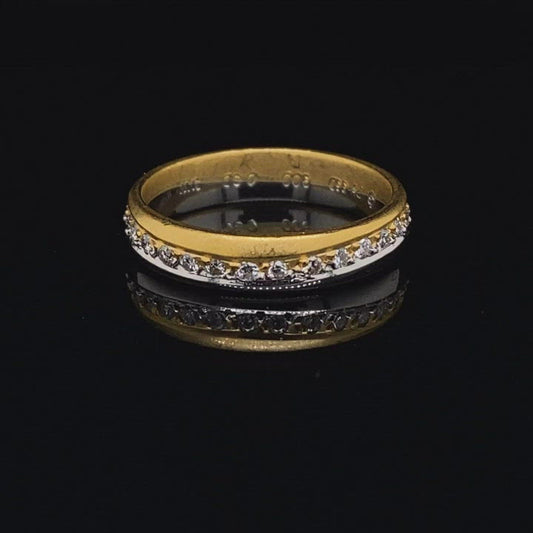 White and Yellow Gold Diamond Wave Eternity Ring