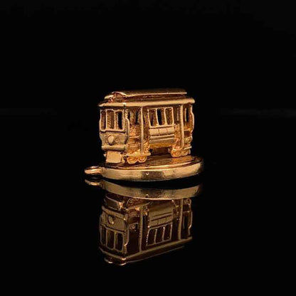 14ct Yellow Gold Cable Car Charm
