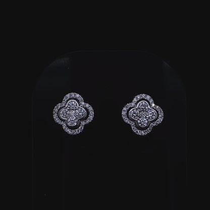 0.30ct Diamond Quatrefoil Cluster Stud Earrings