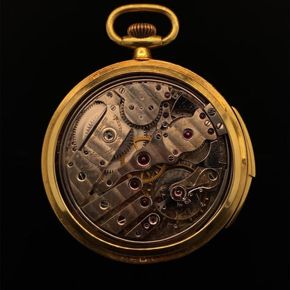 18ct Yellow Gold Open Face Minute Repeater Pocket Watch