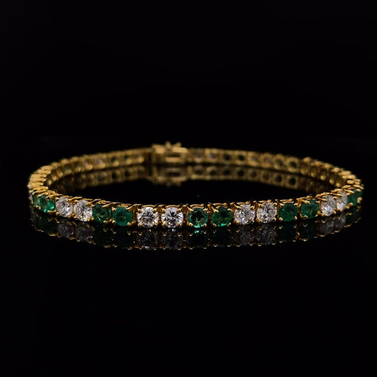 Van Cleef & Arpels Round Emerald and Diamond Bracelet