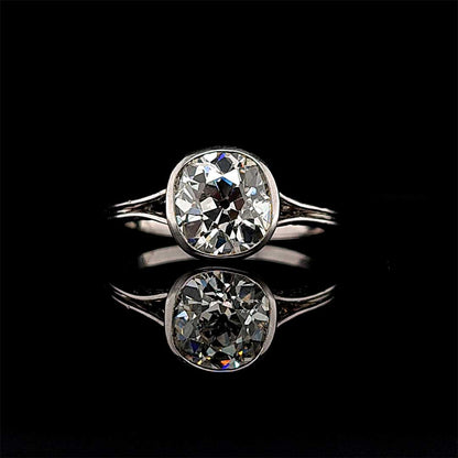 2.32ct Old Cushion Cut Diamond Solitaire Ring