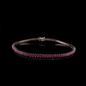 2.36ct Round Pink Sapphire Line Bracelet