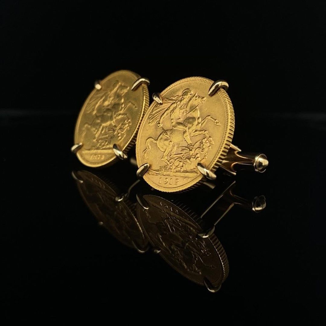 Gold store sovereign earrings