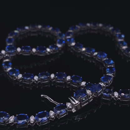 Alternate Sapphire and Diamond necklace