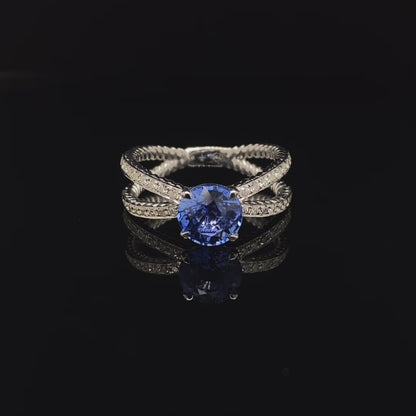 1.82ct Round Sapphire Solitaire Ring