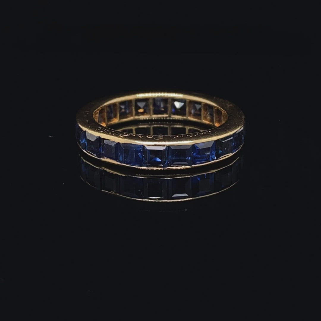 Vintage Cartier French Cut Sapphire Eternity Ring
