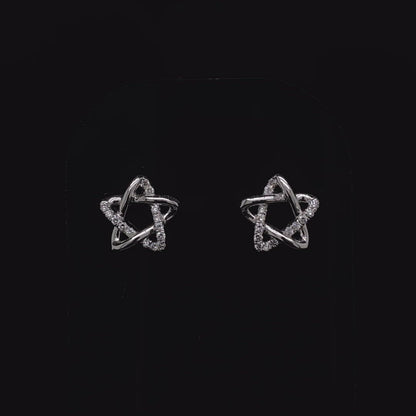 Diamond Set Star Earrings