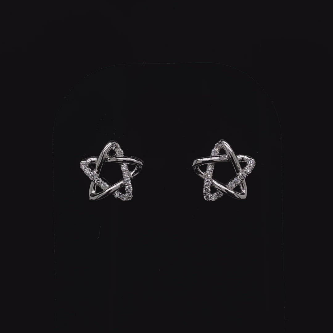 Diamond Set Star Earrings