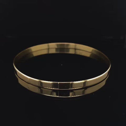 Yellow Gold Solid Round Bangle