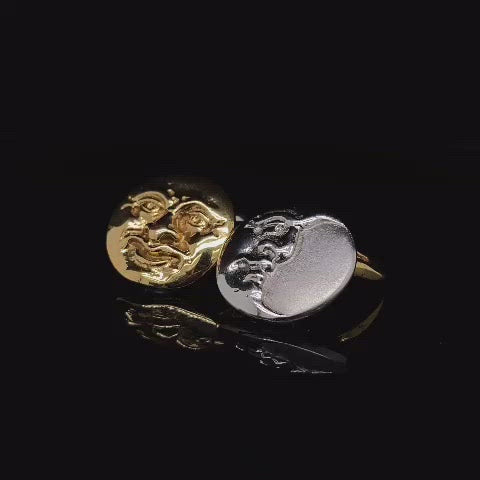 18ct White and Yellow Gold Sun and Moon Cufflinks