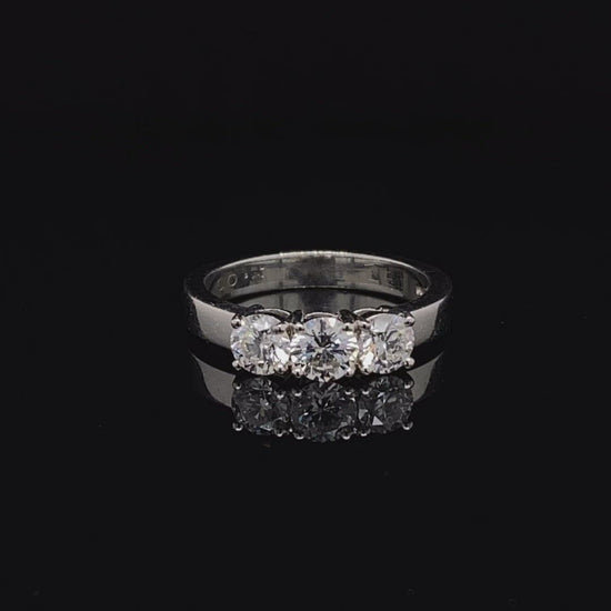 1.00ct Round Brilliant Cut Diamond Three Stone Ring