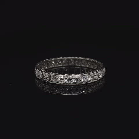 Platinum Old Cut Round Diamond Eternity Ring