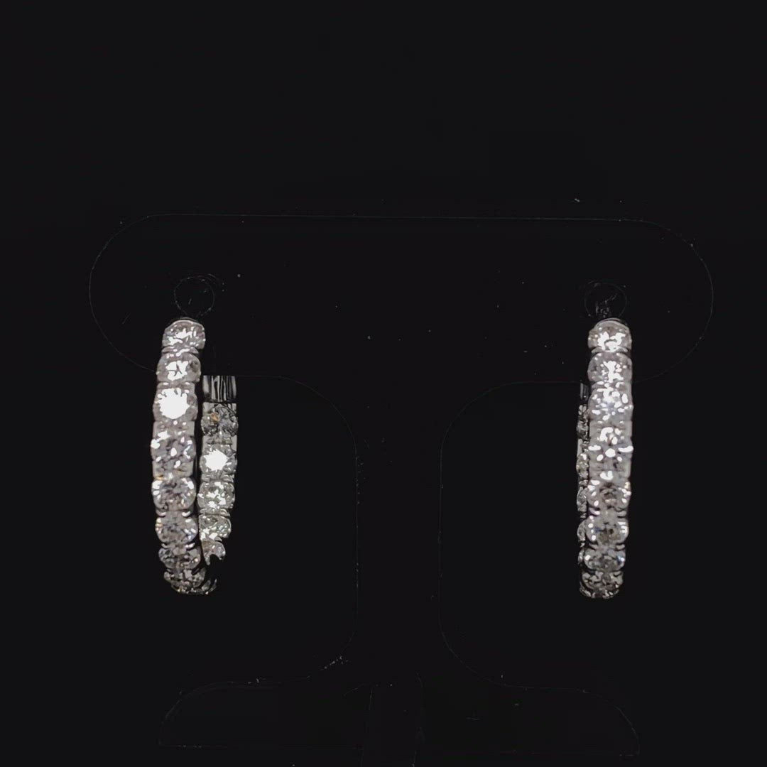 1.14ct Round Diamond Hoop Earrings