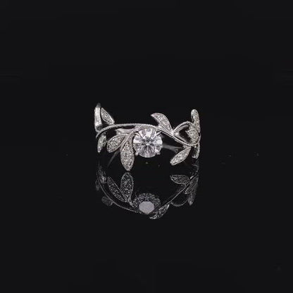 0.46ct Diamond Solitaire Floral Ring