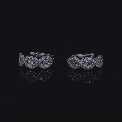 0.57ct Marquise Shape Diamond Cluster Hoops