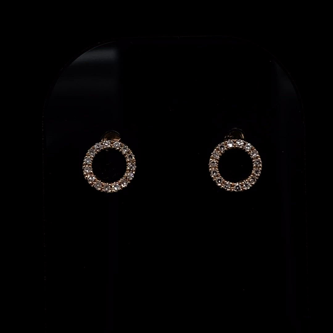 Diamond Set Open Circle Earrings