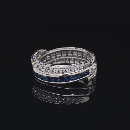 Sapphire and Diamond Night and Day Eternity Ring