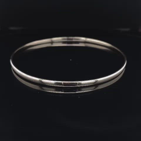 White Gold Solid Round Bangle