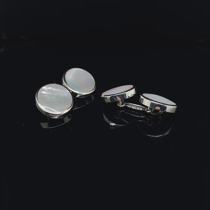 Silver, Mother Of Pearl Cufflinks