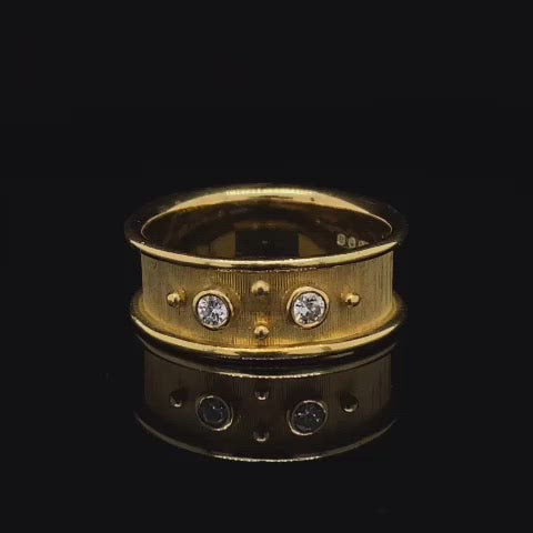 Vintage De Vroomen Diamond Set Yellow Gold Ring