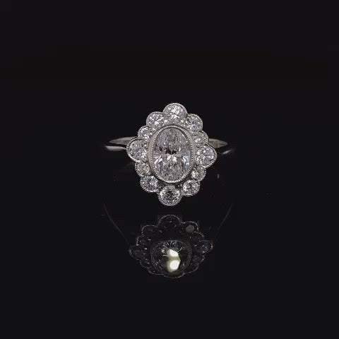 Oval Cut Diamond Fancy Cluster Ring