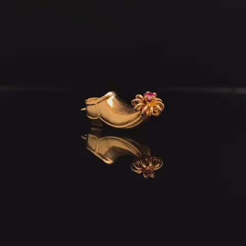 18ct Yellow Gold and Ruby Jester Slipper