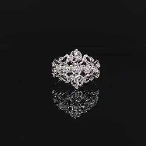 Diamond Tiara Style Dress Ring