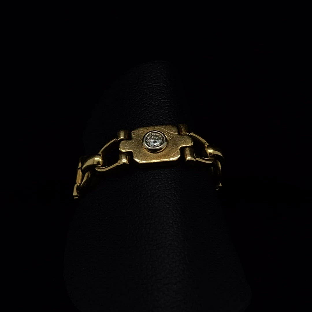 Vintage Cartier 18ct Yellow Gold Round Diamond Flexible Ring
