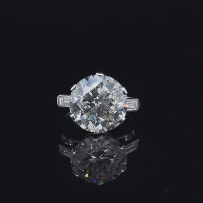5.62ct Old Cut Round Diamond Solitaire Ring